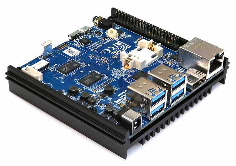 Одноплатный компьютер ODROID-N2 Plus имеет размеры 90  90 мм