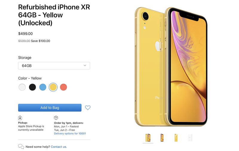 В продажу поступили сертифицированные восстановленные Apple iPhone XR