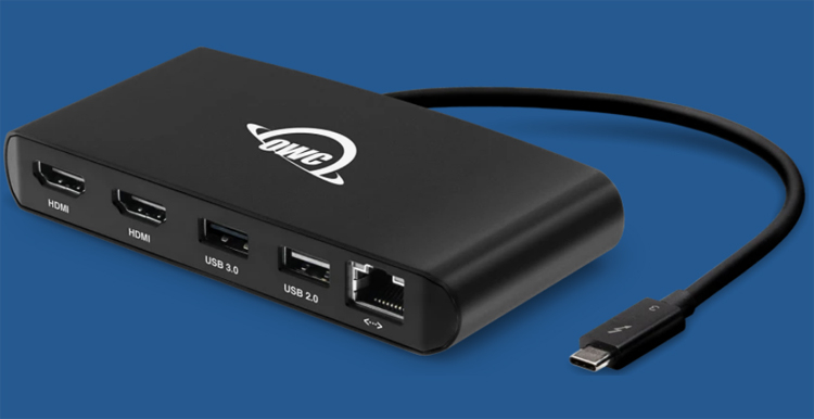 Станция OWC Thunderbolt 3 Mini Dock поддерживает два 4К-дисплея с частотой 60 Гц