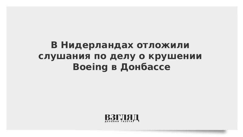 В Нидерландах отложили слушания по делу о крушении Boeing в Донбассе