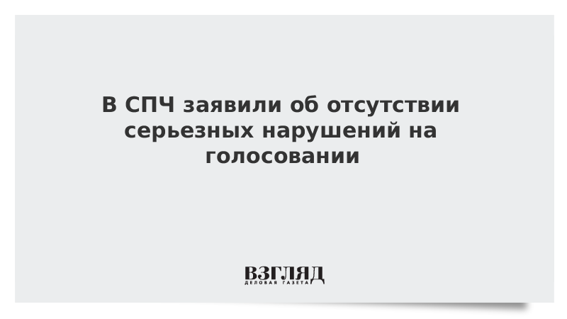 В СПЧ заявили об отсутствии серьезных нарушений на голосовании